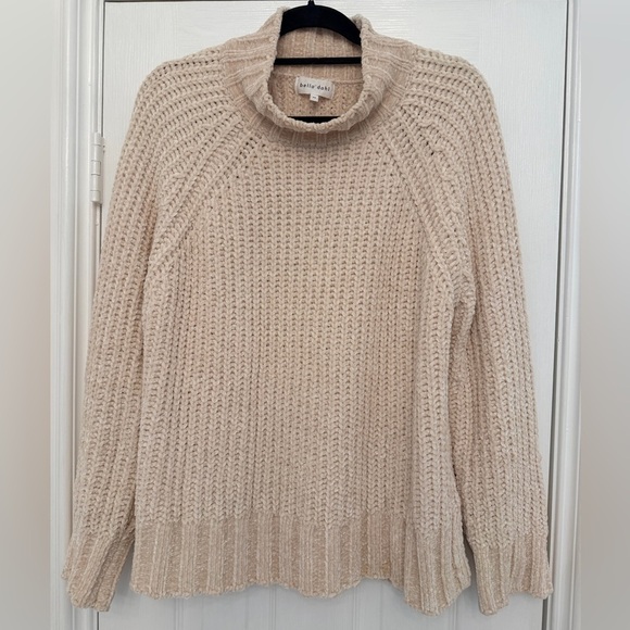 Bella Dahl Sweaters - Bella Dahl Cream Chenille Chunky Mock Neck Sweater- Size M